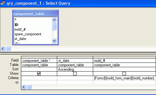 query screenshot